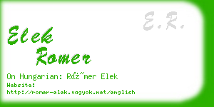 elek romer business card